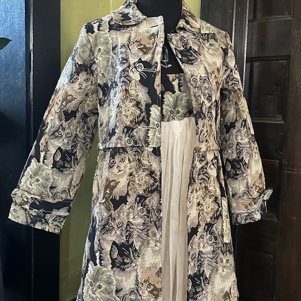 Japanese Cat tapestry jacket and dress set